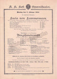 Imperial & Royal Court Opera, Vienna - 10 Playbill Lot 1904-1908