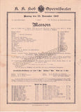 Imperial & Royal Court Opera, Vienna - 10 Playbill Lot 1904-1908
