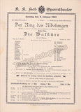 Imperial & Royal Court Opera, Vienna - 12 Playbill Lot 1913-1916