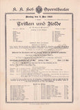 Imperial & Royal Court Opera, Vienna - 12 Playbill Lot 1913-1916