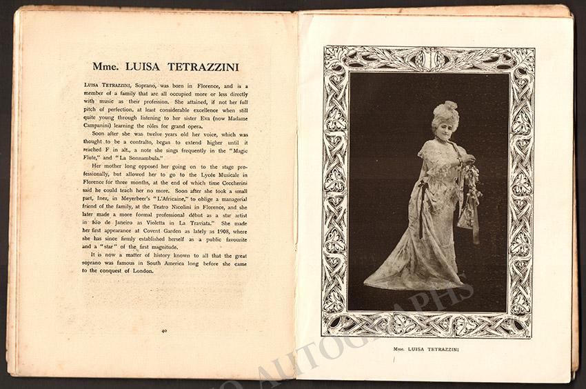 Imperial Russian Ballet & Royal Opera - Season Program 1911 - Tamino