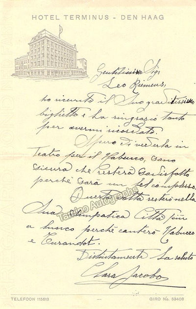 Jacobo, Clara - Autograph Letter Signed