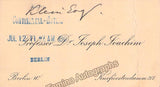 Joachim, Joseph - Autograph Letter Signed and Card