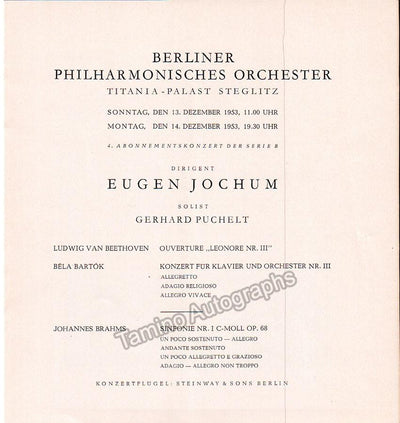 Jochum, Eugen - Lot of 8 Programs 1933-1954
