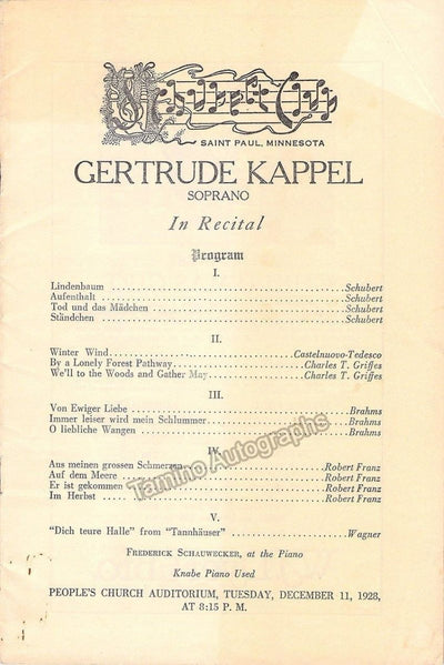 Kappel, Gertrude - Lot of 16 Unsigned Playbills & Programs