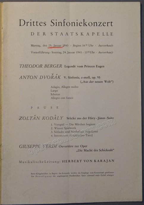 Karajan, Herbert - Set of 5 Programs Staatsoper Berlin 1940-1943 - Tamino