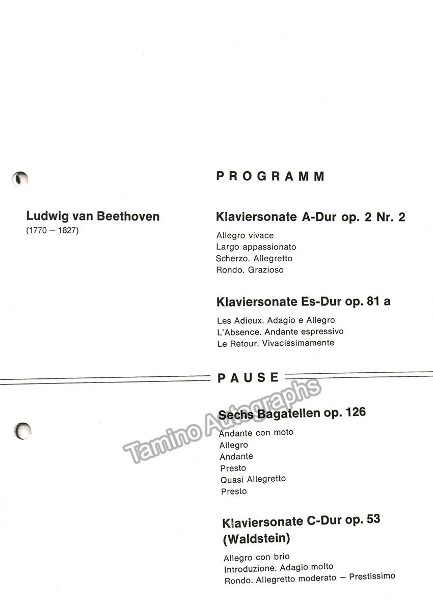 Kempff, Wilhelm - Lot of 7 Programs 1956-1979 - Tamino