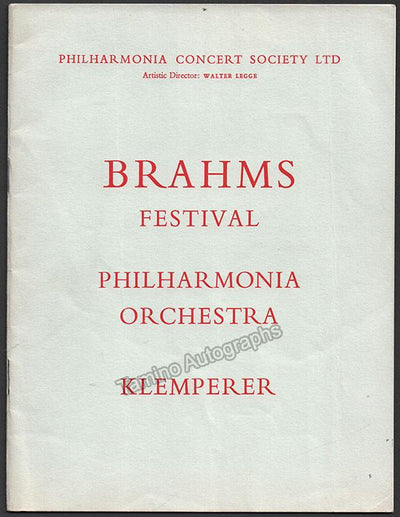 Klemperer, Otto - Program Lot 1954-1962