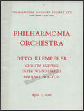Klemperer, Otto - Program Lot 1954-1962
