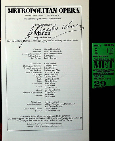 Kraus, Alfredo in Manon 1987