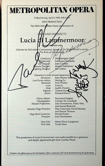 Kraus, Alfredo - Plishka, Paul - Jo, Sumi in Lucia di Lammermoor 1993