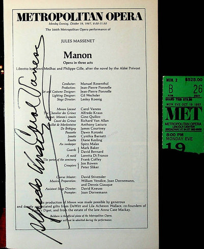 Kraus, Alfredo - Vaness, Carol in Manon 1987