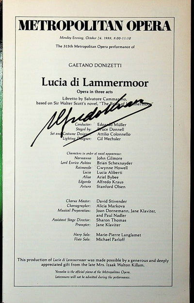 Kraus, Alfredo in Lucia di Lammermoor 1988
