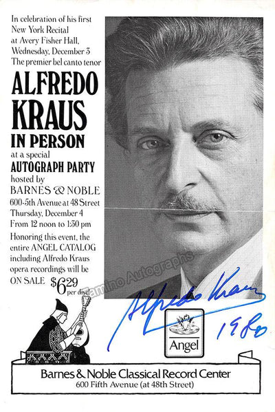 Kraus, Alfredo - Signed Program from Record Store Signing