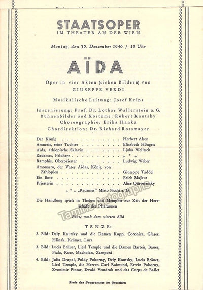 Krips, Josef - Program Lot Vienna Opera 1945-1946