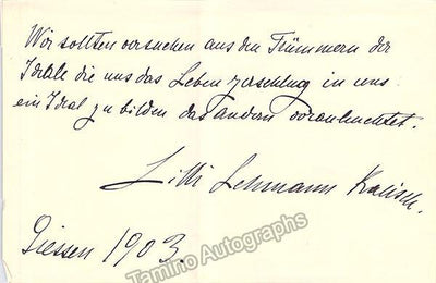 Autograph Note Signed 1903