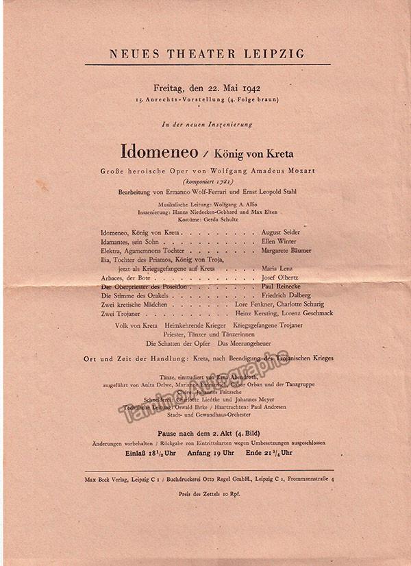 Leipzig Opera WWII - Lot of 13 Playbills - Tamino