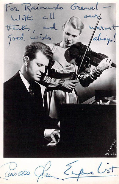 List, Eugene - Glenn, Carroll - Double Signed Photograph