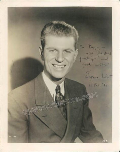 List, Eugene - Signed Photograph 1948