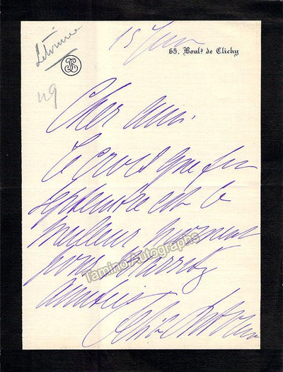 Litvinne, Felia - Autograph Note Signed
