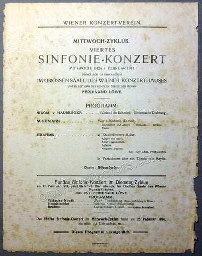 Loewe, Ferdinand -  Lot of 4 Playbills and Programs 1906-1914