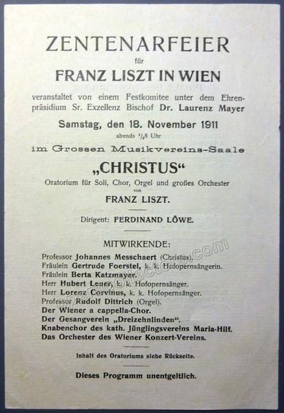 Loewe, Ferdinand - Lot of 4 Playbills and Programs 1906-1914 - Tamino