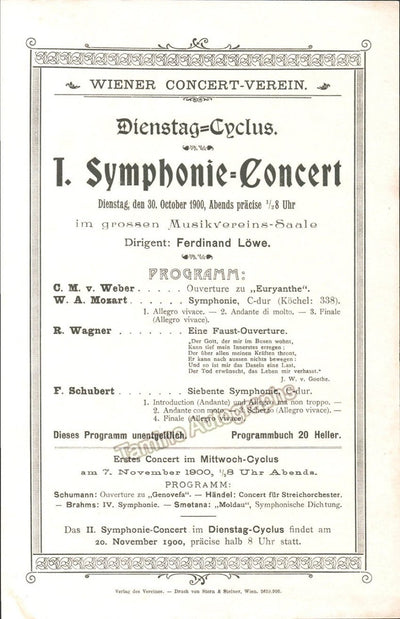 Loewe, Ferdinand -  Lot of 4 Programs 1900-1901