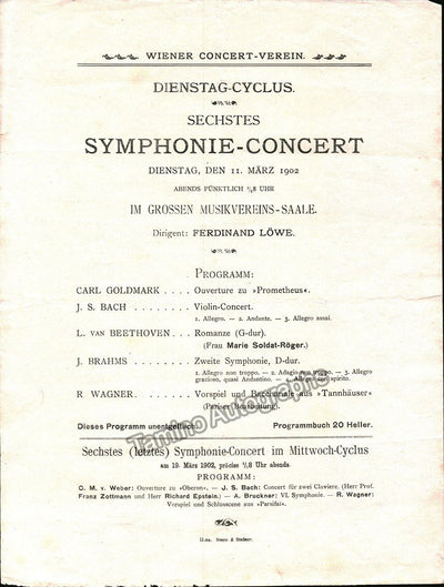 Loewe, Ferdinand -  Lot of 4 Programs 1902-1911