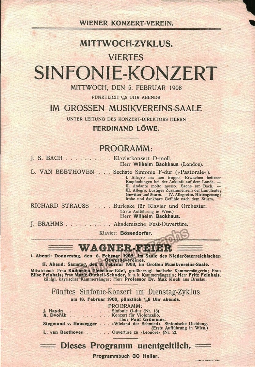 Loewe, Ferdinand - Lot of 4 Programs 1902-1911 - Tamino