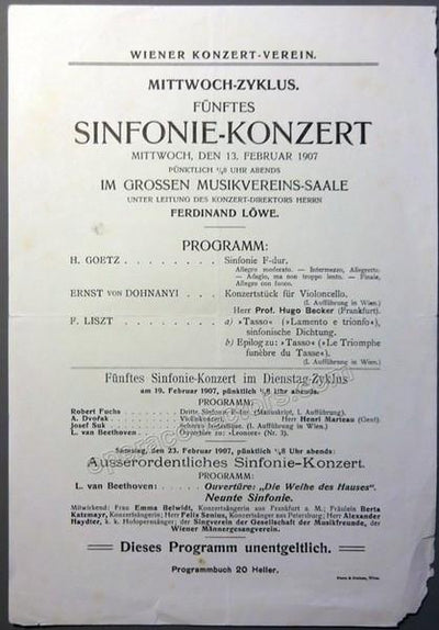 Loewe, Ferdinand -  Lot of 5 Playbills 1902-1912