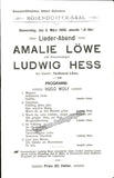 Loewe, Ferdinand -  Lot of 6 Programs 1904-1909