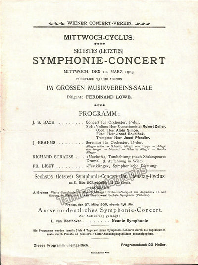 Loewe, Ferdinand -  Lot of 8 Playbills 1901-1905