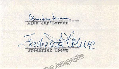 Loewe, Frederick - Lerner, Alan Jay - Signatures