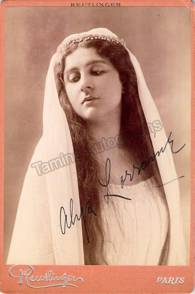 Lorraine, Alys - Signed Cabinet Photo as Elsa in Lohengrin