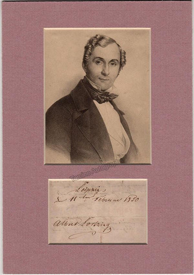 Lortzing, Albert - Signature Matter with Vintage Print