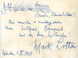 Lothar, Mark - Signed Photo 1969