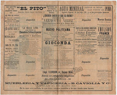 Lucia, Fernando De - Program La Gioconda 1895