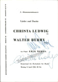 Ludwig, Christa - Berry, Walter - Signed Program Berlin 1963