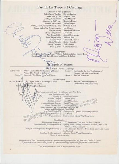 Ludwig, Christa - Dunn, Mignon - Macurdy, John - Signed Cast Page Metropolitan Opera, New York 1973