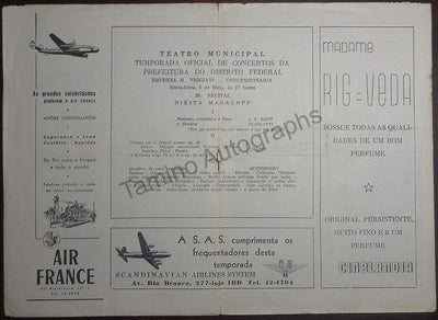 Magaloff, Nikita - Program Teatro Municipal Rio 1949