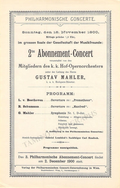 MAHLER, Gustav