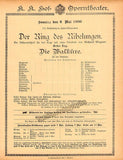 Mahler, Gustav - Hof-Operntheater - Set of Four Ring Opera Programs 1900