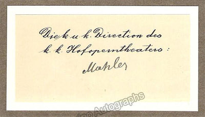 Mahler, Gustav - Signed Card