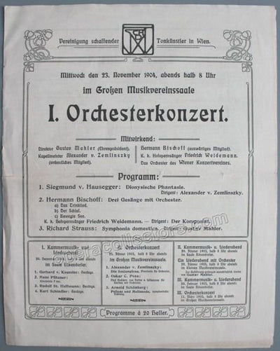 Mahler, Gustav - Zemlinszky, Alexander - Bischoff, Hermann - Vienna Musikverein Concert 1904