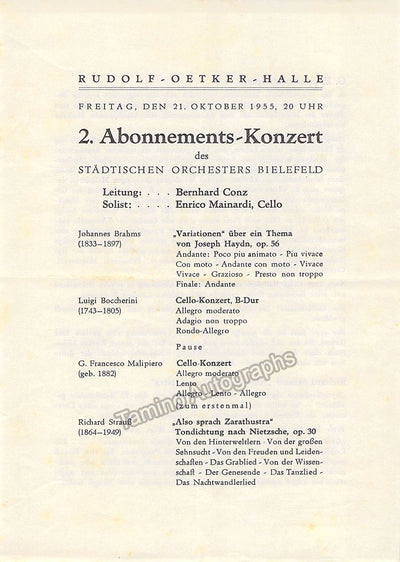 Mainardi, Enrico - Concert Program 1955