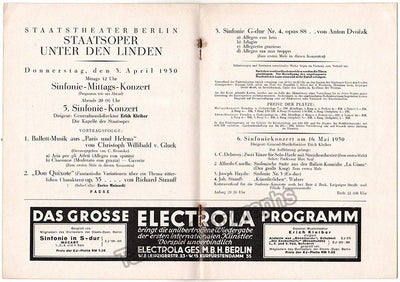 Mainardi, Enrico - Concert Program Berlin 1930