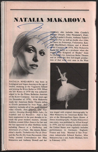 Makarova, Natalia - Signed Program