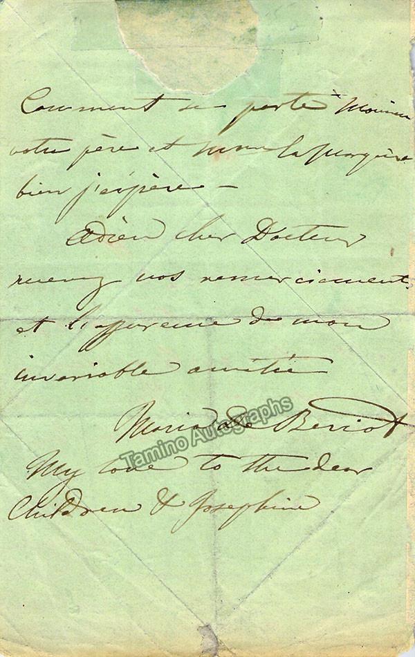 Malibran, Maria - Autograph Letter Signed - Tamino