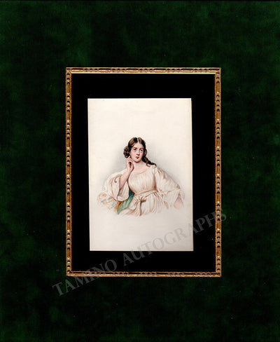 Malibran, Maria - Original Hand-Colored XIX Century Drawing