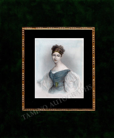 Malibran, Maria - Original Hand-Colored 19th Century Drawing